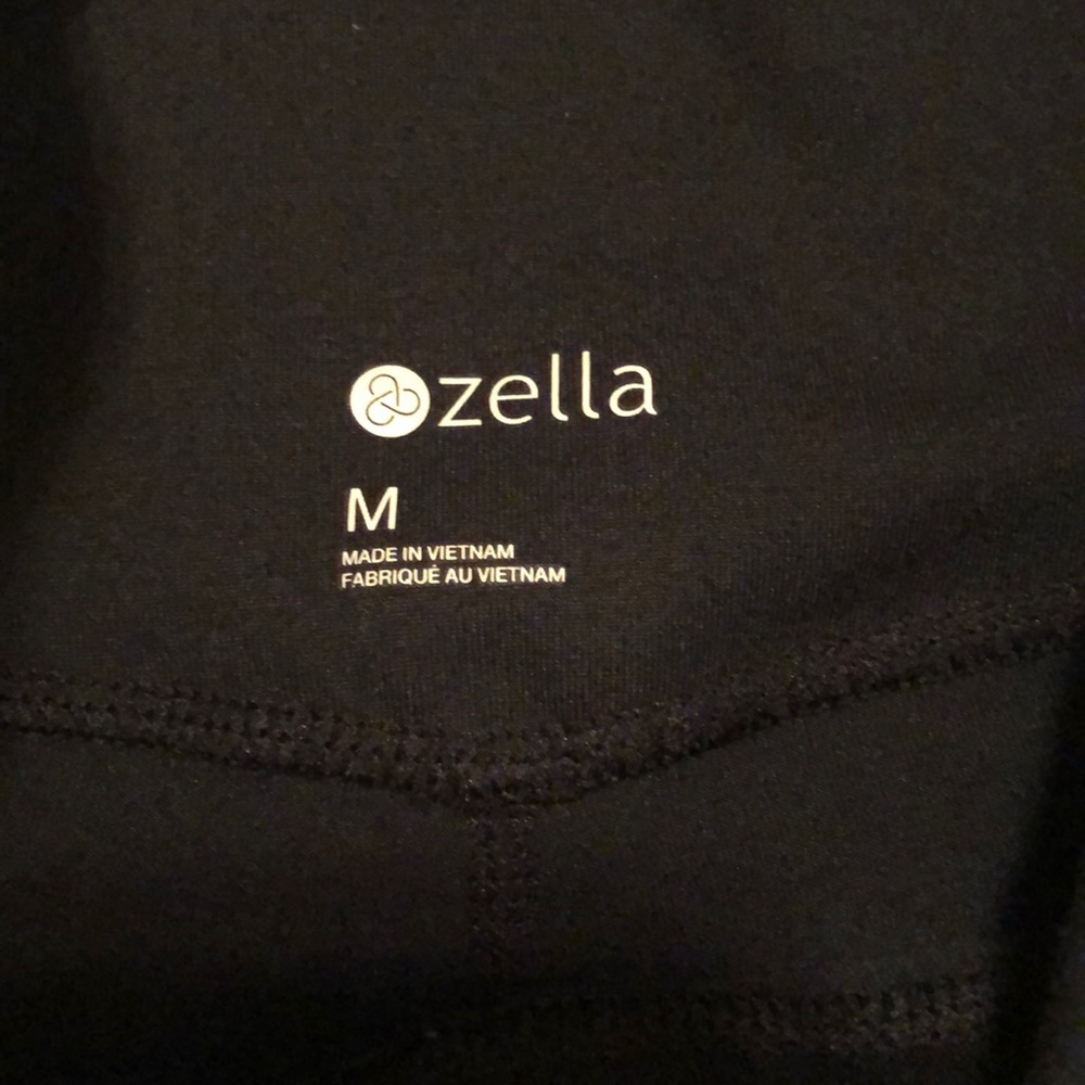 Zella High Waisted Solid Black Crop Leggings Sizem - image 2